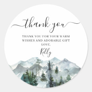 Wilderness Baby Shower Thank You  Sticker