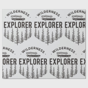 Wilderness Explorer Station Wagon Canoe Trees Wrapping Paper
