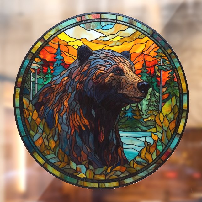 Wilderness Forest Bear Faux Stained Glass (Sheet 2)