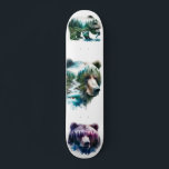 Wilderness Grizzly Bears Skateboard<br><div class="desc"># fierce watercolor wilderness grizzly bears.</div>