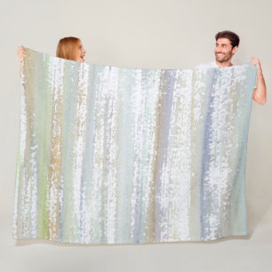 Wilderness Hues Watercolor Dry Brush Fleece Blanket