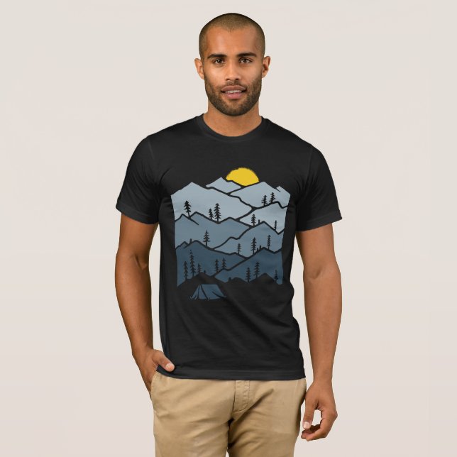 Wilderness Mountain Tent Camper T-Shirt (Front Full)