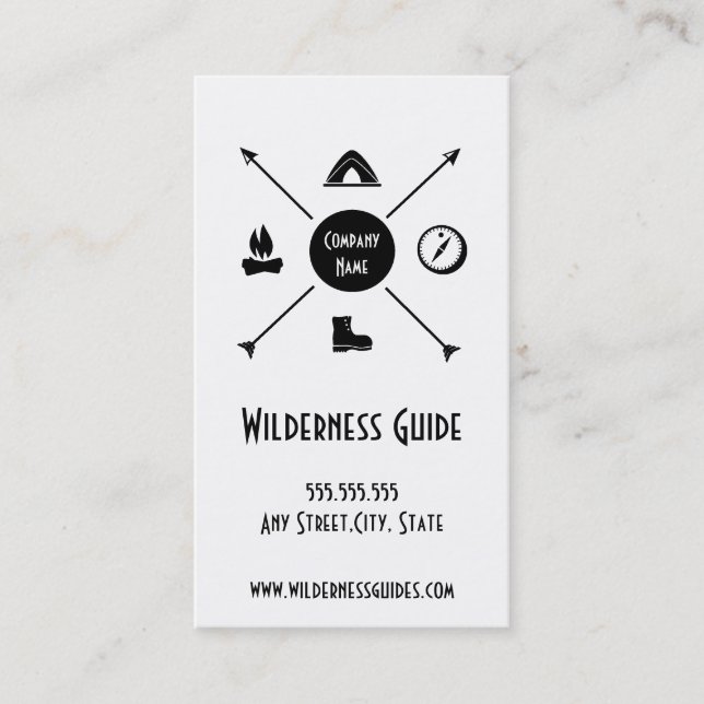 Wilderness Outdoor Guide Business Card (Front)