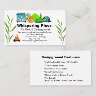 Wilderness RV Site Contact Card with Camper Van