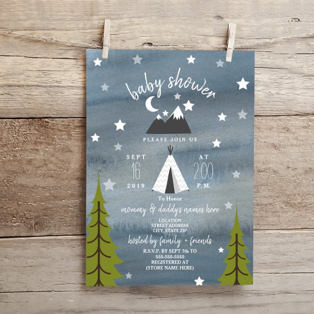 Wilderness Stars Neutral Baby Shower Invitation (Creator Uploaded)