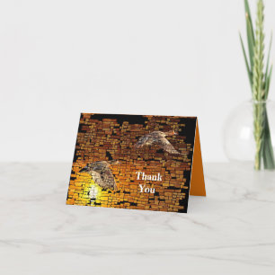 Wilderness Sunset Ducks On Stone Background Thank You Card
