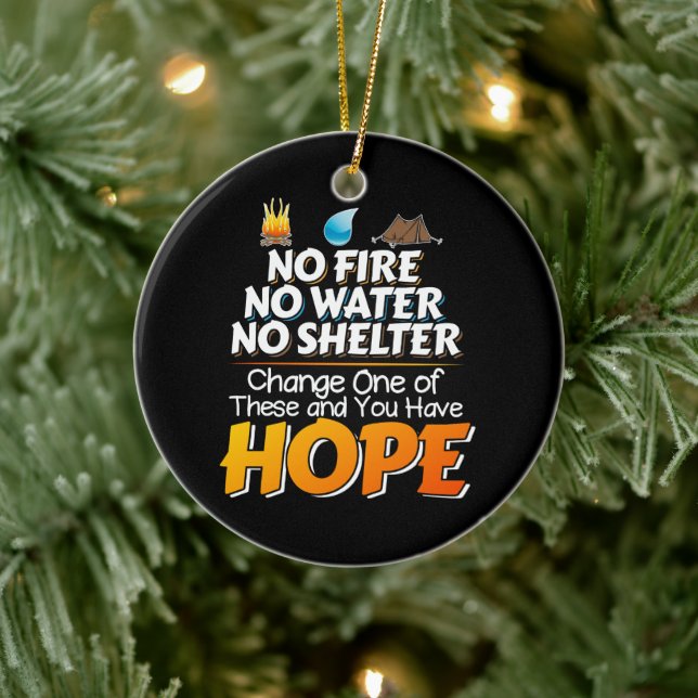 Wilderness Survival Rules - Always Have Hope Ceramic Tree Decoration (Tree)