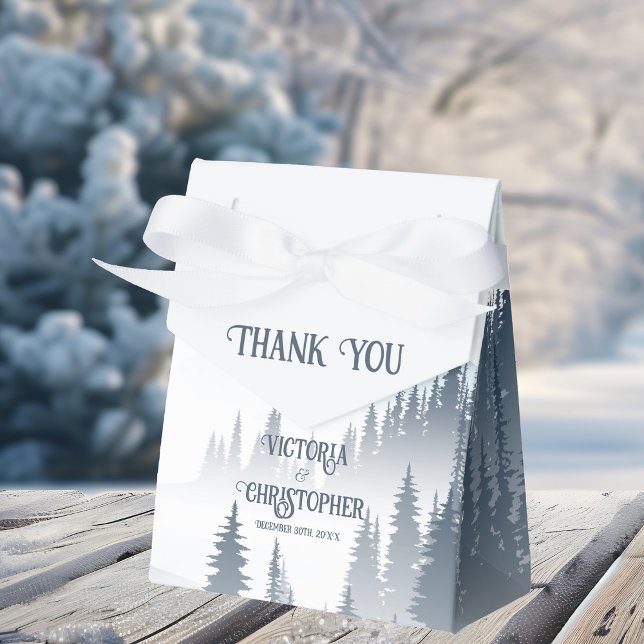 Wilderness Wedding Grey Mountain Fog Forest Favour Box (Creator Uploaded)