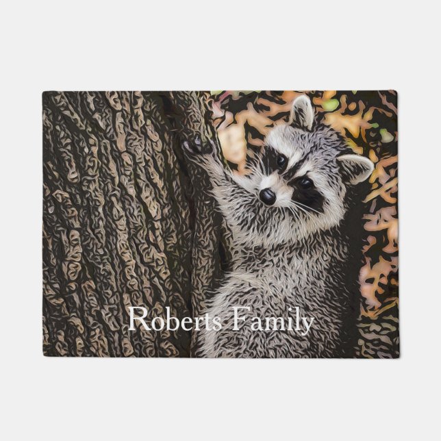 Wilderness Wild Racoon Doormat (Front)