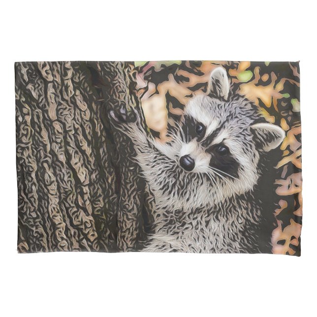 Wilderness Wild Racoon Pillowcase (Front)