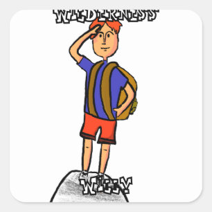 Wilderness Willy Square Sticker