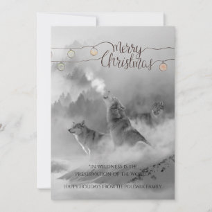 Wilderness Wolves In Snow Christmas Holiday Card