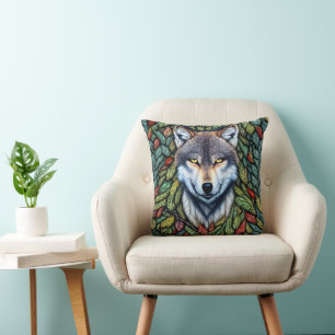 Wilderness Woodland Predator Wolf Cushion
