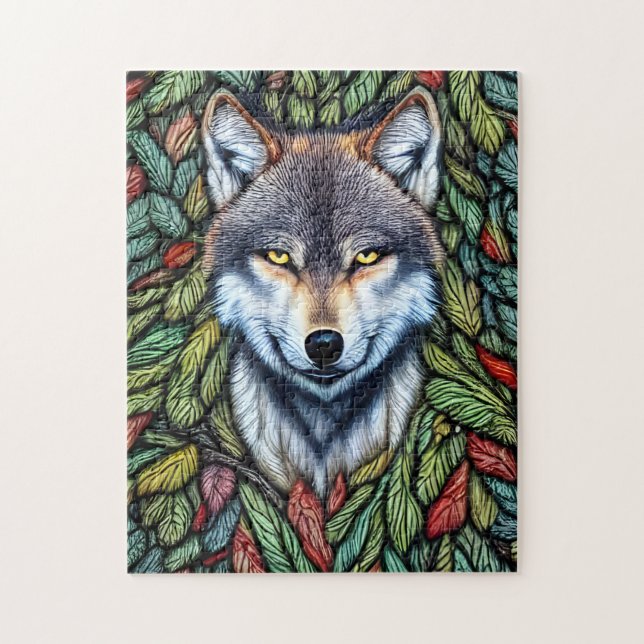 Wilderness Woodland Predator Wolf Jigsaw Puzzle (Vertical)