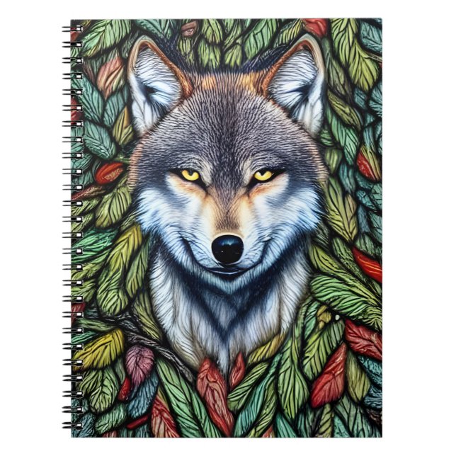 Wilderness Woodland Predator Wolf Notebook (Front)