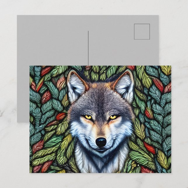 Wilderness Woodland Predator Wolf Postcard (Front/Back)