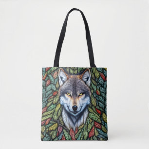 Wilderness Woodland Predator Wolf Tote Bag