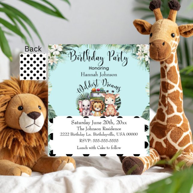 Wildest Dreams Safari Adventure Birthday Party Invitation (Creator Uploaded)