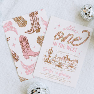 Wildest One in the West First Birthday Invitation