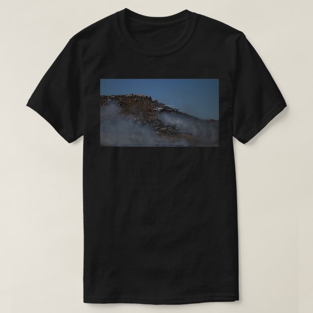 WILDFIRE Helicopter making a water drop T-Shirt (Design Front)