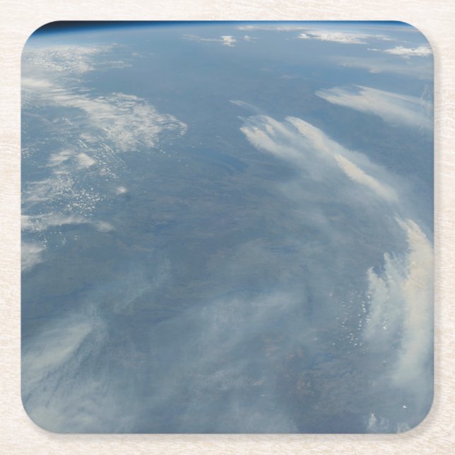 Wildfires Southeast Of James Bay In Quebec, Canada Square Paper Coaster (Front)