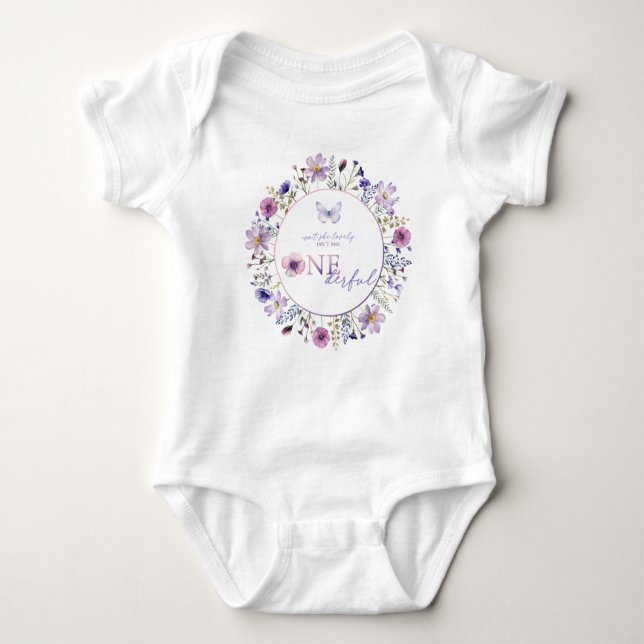 Wildflower 1st Birthday Girl Baby Bodysuit (Front)