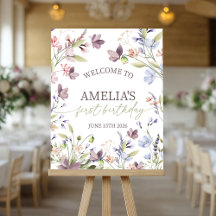 Wildflower 1st Birthday Welcome Sign