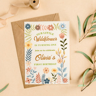 Wildflower 1stBirthday Invitation Boho Floral Girl