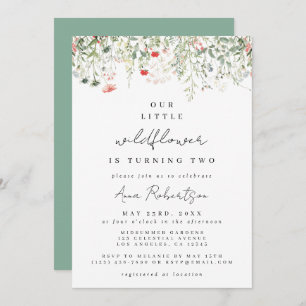 Wildflower 2nd Birthday Invitation