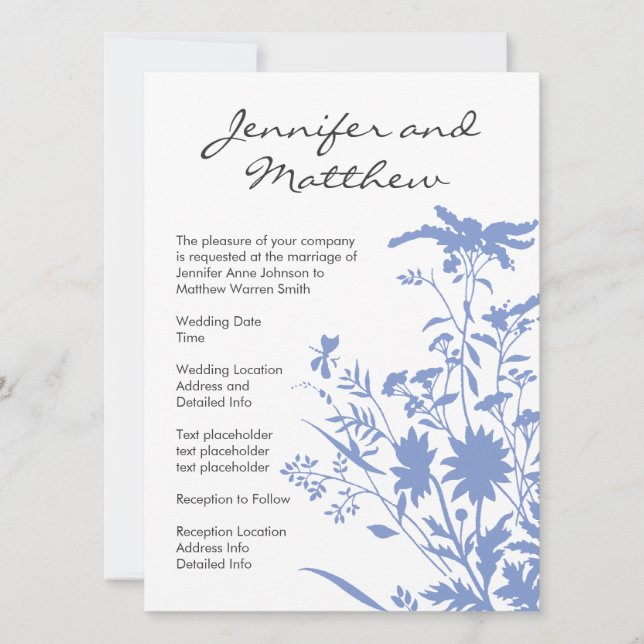 Wildflower 5.5x7.5 Wedding Invitation (Front)
