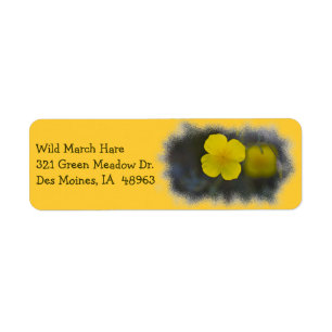 Wildflower 8 Yellow Return Address Label