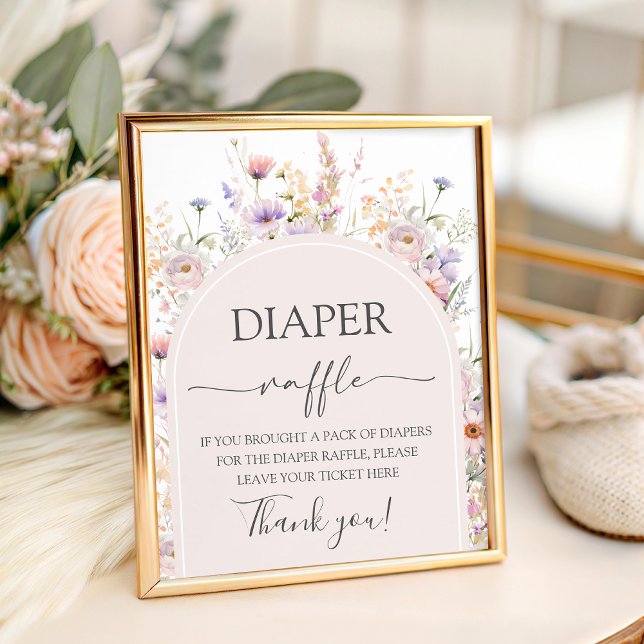 Wildflower 8x10 Diaper Raffle Table Sign (Creator Uploaded)