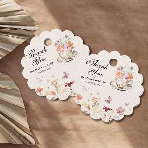 Wildflower a baby is brewing tea party baby shower favour tags