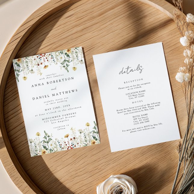 Wildflower All In One Wedding Invitation (Creator Uploaded)