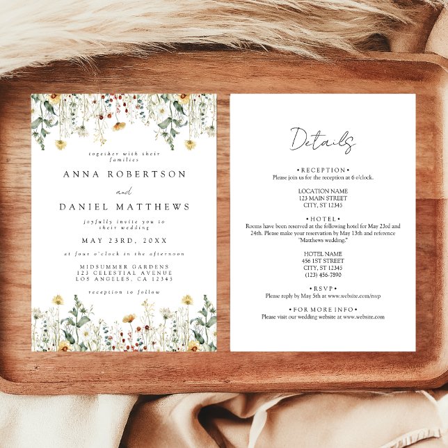 Wildflower All In One Wedding Invitation (Creator Uploaded)
