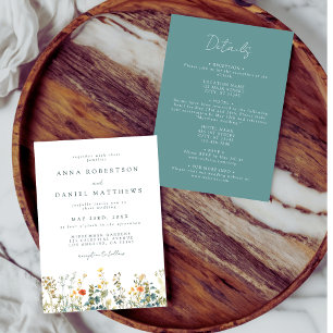 Wildflower All In One Wedding Invitation