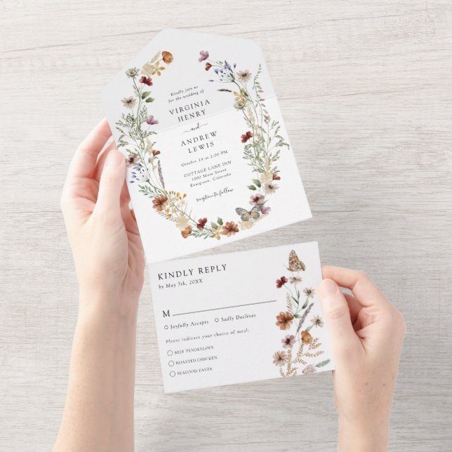 Wildflower All in One Wedding Invite (Tearaway)