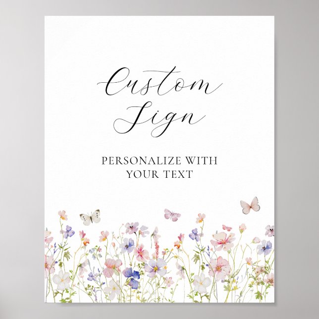 Wildflower and Butterflies Custom Sign (Front)