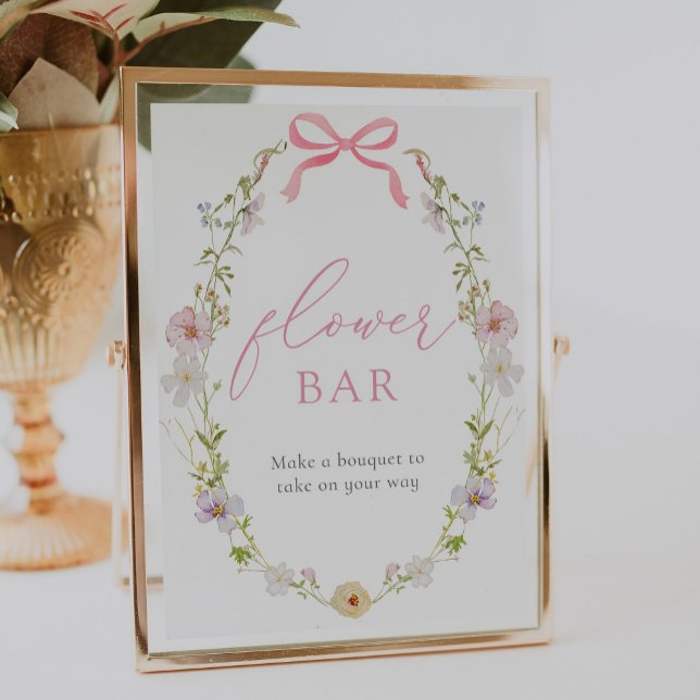 Wildflower and Butterflies Flower Bouquet Bar Sign (Creator Uploaded)