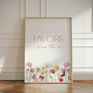 Wildflower and Butterflies Love in Bloom Favours Pedestal Sign