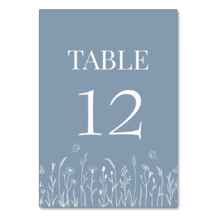 Wildflower and Butterflies Table Number Card