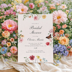 Wildflower and Butterfly Bridal Shower Invitation