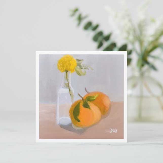 Wildflower and Oranges Card (Standing Front)