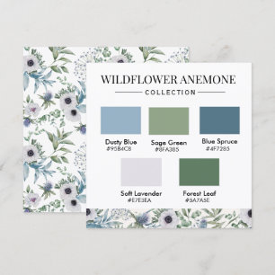 Wildflower Anemone Colour Palette Card
