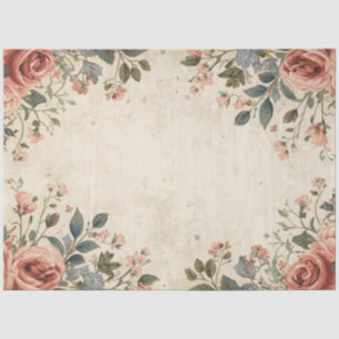 Wildflower & Antique Rose Decoupage Cottagecore Tissue Paper