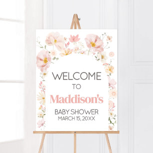 Wildflower Arch Baby in Bloom Baby Shower Welcome Poster