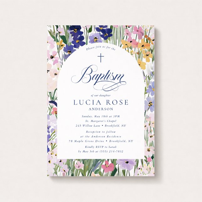 Wildflower Arch Baptism Invitation (Creator Uploaded)