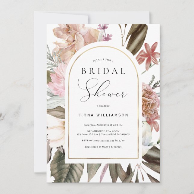Wildflower Arch Bridal Shower Invitation (Front)