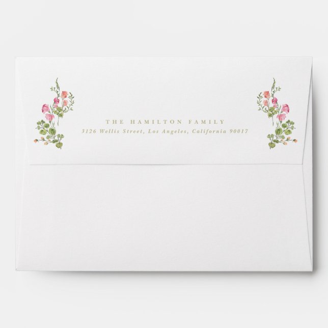 wildflower arch spring baby announcement envelope (Back (Top Flap))