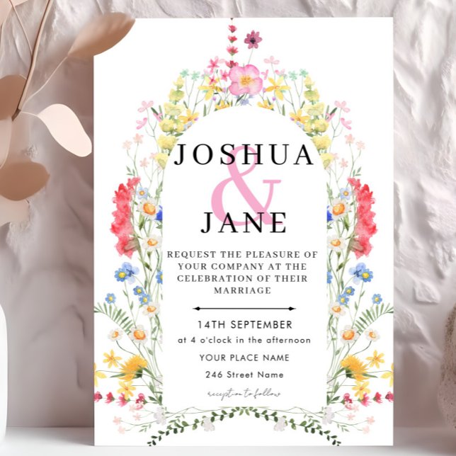 Wildflower Arch Wedding  Invitation (Creator Uploaded)